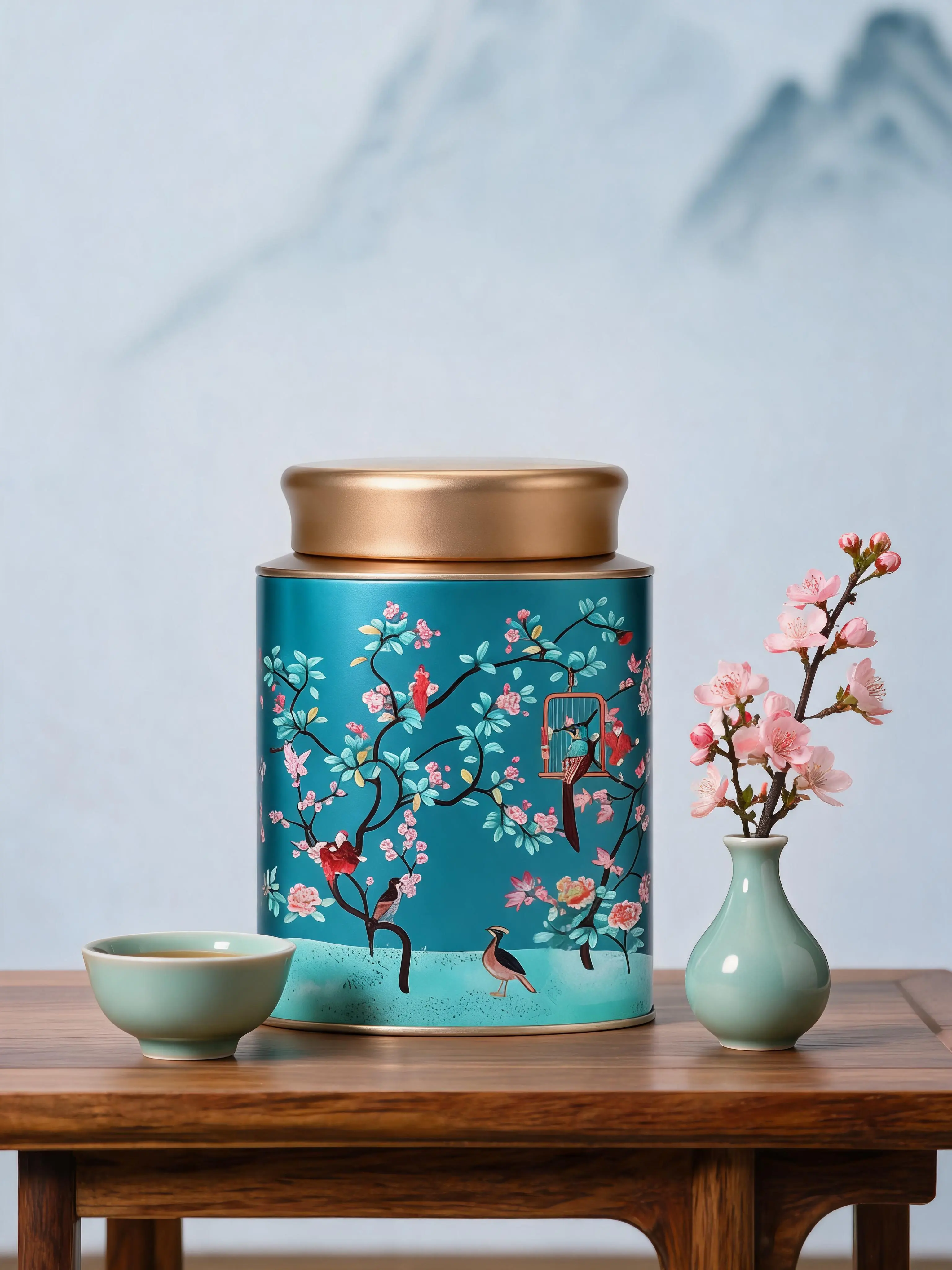 闲庭茶趣·越山黛 tin packaging image 2