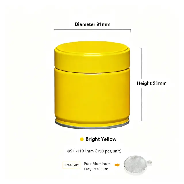 Bright Yellow Airtight Tin Can