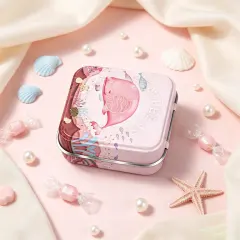 Custom Square Candy Tin Box with Whale