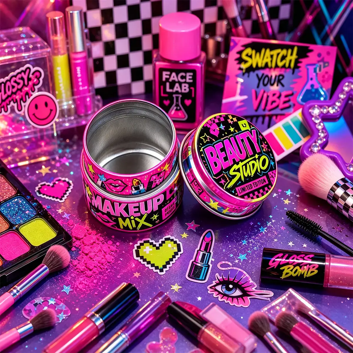 Neon Makeup Box